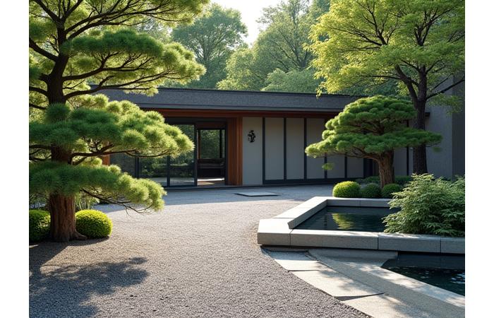 伝統的な日本庭園の技術と現代の設計技術が融合した美しい庭園